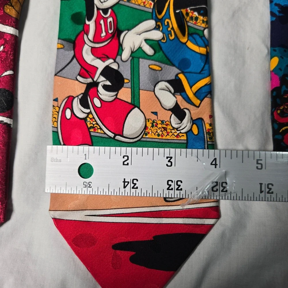Disney‎ Silk Tie Bundle Mickey Mouse Basketball Football Scuba Vintage Lot of 3
